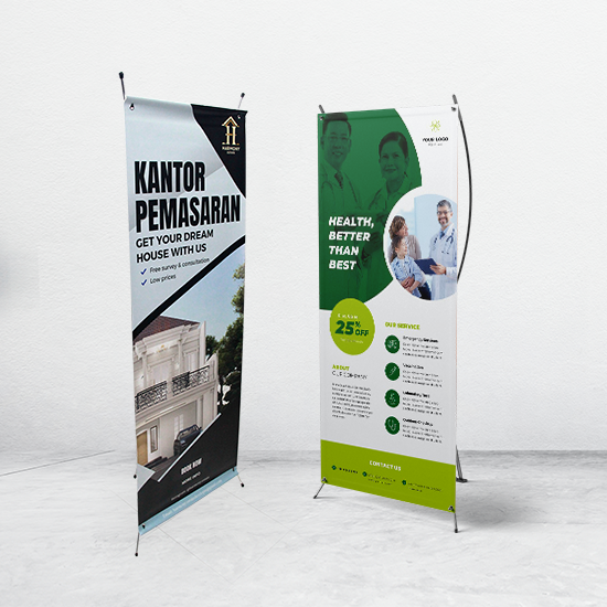 X-Banner 60x160cm - Bahan Flexy China 280 gr