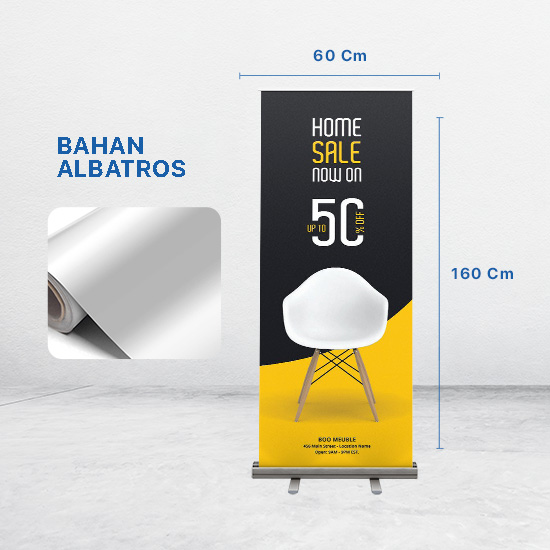 Roll Up Banner (60x160 cm) | Bahan Albatros 210 gr 2