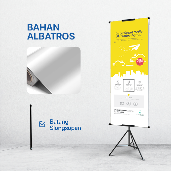 Tripod Banner 85 X 180 cm - Bahan Albatros 210gr 2