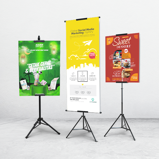 Tripod Banner 85 X 180 cm - Bahan Albatros 210gr